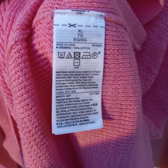 Pink 100% Cotton V Neck Sweater Size XL Eco Friendly Balletcore Spring - Picture 14 of 16